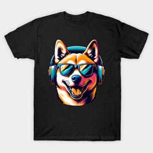 Jindo Smiling DJ with Headphones and Sunglasses T-Shirt